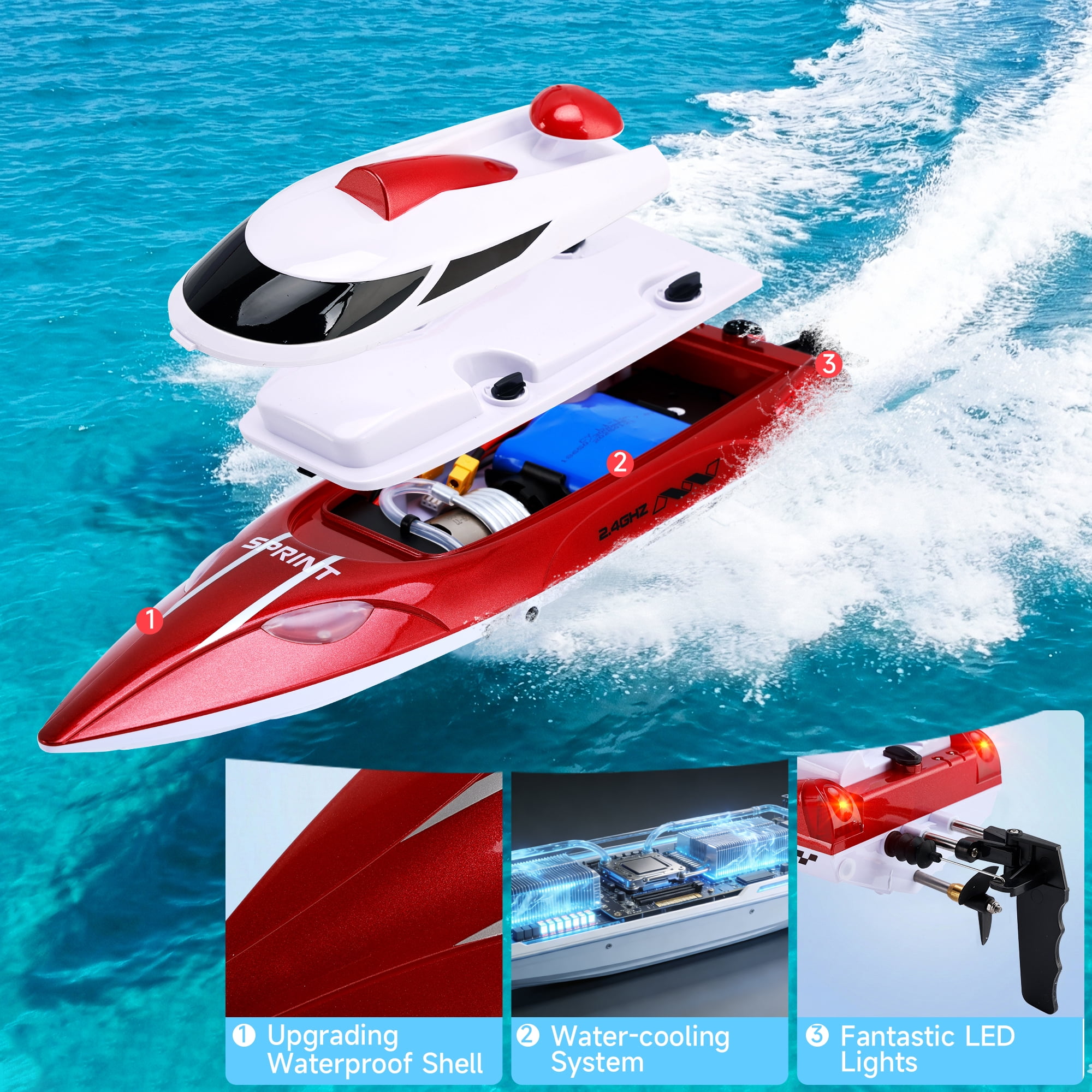 RC Boat, WLtoys WL918 Remote Control Boat, 22MPH High Speed RC Racing Boat for Pools or Lakes, 2.4GHz Remote Control Boats