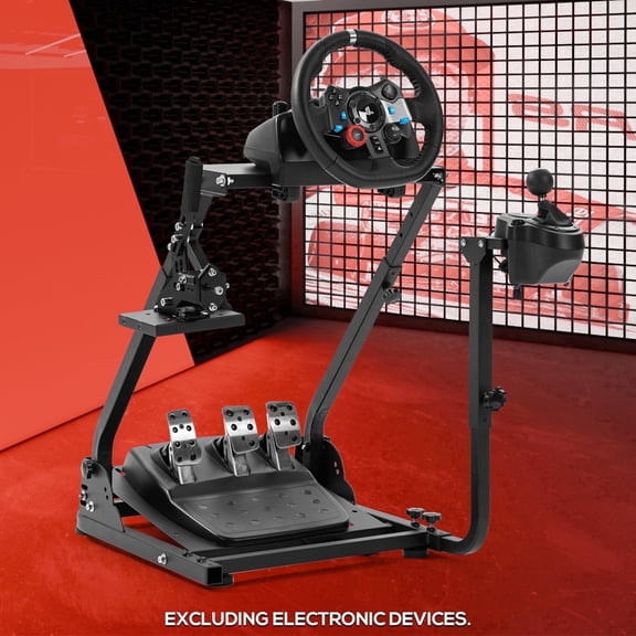 Supllueer Racing Wheel Stand Simulator Cockpit Stable Adjustable for Logitech G29 G920 G923 Thrustmaster T80.Excluding Electronic Devices