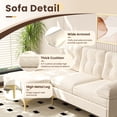 thumbnail image 2 of Techmilly Upholstered Sectional Sofa for Home, Apartment, Dorm, Bonus Room, Compact Space with Recliner, 3 Seats, L Shape Design, Reversible Ottoman Bench - Beige, 2 of 9