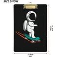 thumbnail image 3 of 12.5"x9" Astronaut on Skateboard Clipboards, Standard A4 Letter Size Nursing Clipboard with Low Profile Metal Clip Decorative Clip Board for Office Supplies,Gold, 3 of 7