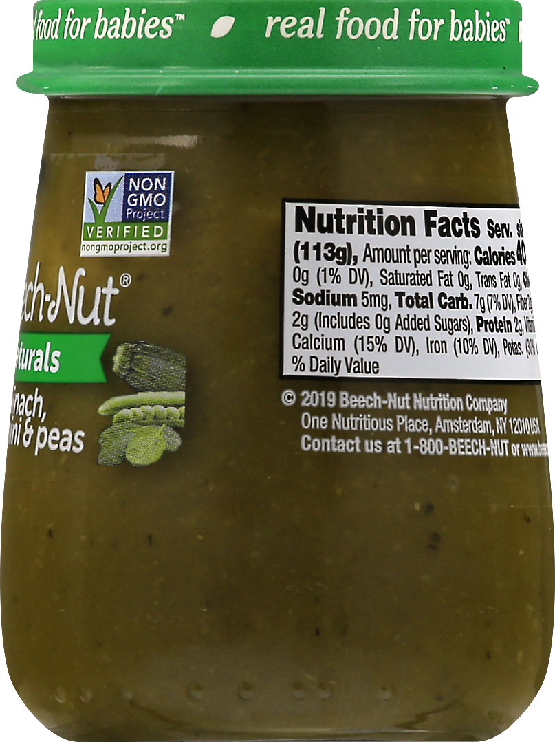 beechnut spinach zucchini peas