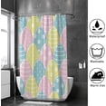 thumbnail image 4 of Bath Shower Curtain Liners 66"x72", Happy Easter Eggs Fish SkinPolyester Waterproof with 12 Curtain Hooks Bathroom Accessories Decoration, 4 of 6