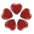 thumbnail image 1 of Uxcell 5Pcs Natural Heart Stone Quartz, Piedras de Corazón de Amor para Equilibrar la Ansiedad en Rojo, 1 of 5