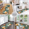 thumbnail image 6 of Yayeee Runner Rug for Bedroom 2'x6' Machine Washable Hallway Non Slip Mat, Green Floral Orange, 6 of 8