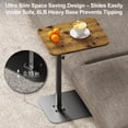thumbnail image 5 of End Table Sofa Tray for Couch Heavy Metal Base Swivel Adjustable Height Side Table for Living Room Bedroom Bathroom Study Snack Tray for Eating Small Spaces, 5 of 7