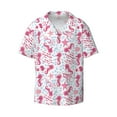 thumbnail image 2 of Lsque Seahorse and Starfish print Men's Cuban Collar Short Sleeve Shirt Summer Beachwear Casual Button Down Fashionable Vacation Leisure Shirt-X-Large, 2 of 7