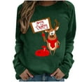 thumbnail image 2 of ICHUANYI Liquidación Navidad Moda Mujer Casual Manga Larga Impreso Señoras Sudaderas Tops ICHUANYI WER202308245698, 2 of 8