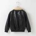 thumbnail image 7 of Mikilon Boys Solid Color Zipper Pocket Casual Short Motorcycle Leather Jackets Fashion Thicken Jackets ,Size 3-8 Years, 7 of 7