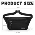 thumbnail image 4 of Riñonera impermeable de moda para hombre y mujer, para deportes de ocio, para teléfono móvil, cartera de negocios, color negro, 4 of 6