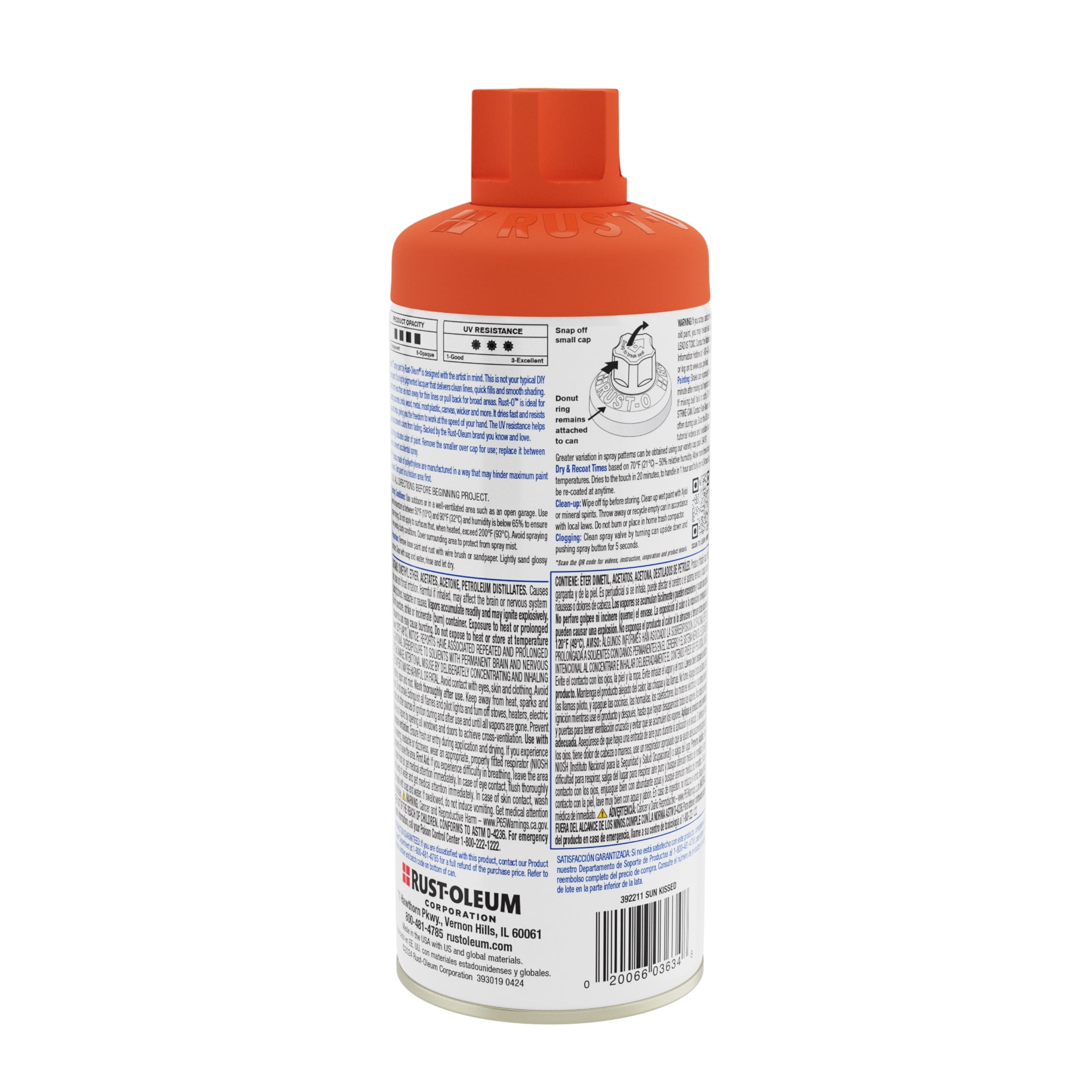 (6 pack) Sun Kissed, Rust-Oleum Rust-O Acrylic Matte Spray Paint-392211, 11 oz