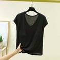 thumbnail image 2 of Jerdar Women's Summer Casual V Neck Shirt Short Sleeve Oversized T Shirts Daily Wear Tee Tops L, 2 of 5