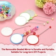 thumbnail image 4 of Uxcell 2 Pack Beadable Mirrors with Handle, 5.7 Inch Long Bead Mirror Bars Removable, Portable Round Hand Mirrors for DIY Jewelry Making and Beaded Crafts (Pink), 4 of 7
