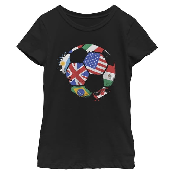 Girls Lost Gods Country Flags Soccer Union T Shirt