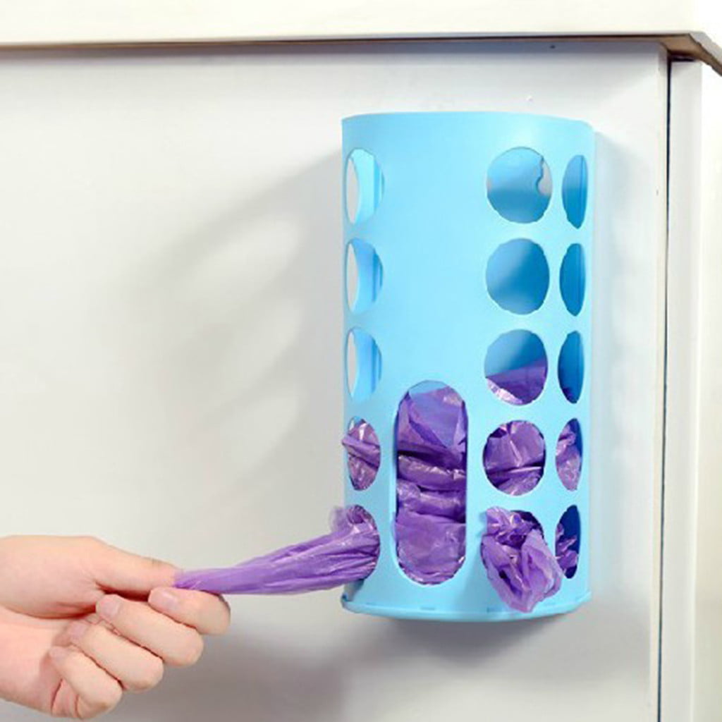 Unique Kitchen Bag Holder Dispenser Box Wall Mount Recycle Fresh Plastic Storage 