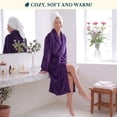 thumbnail image 5 of PAVILIA Purple Women Robe Fleece Plush Soft, Fluffy Fuzzy Cozy Warm Lightweight Bathrobe, Shower Spa House Long Robe for Women, 2XL/3XL, 5 of 9