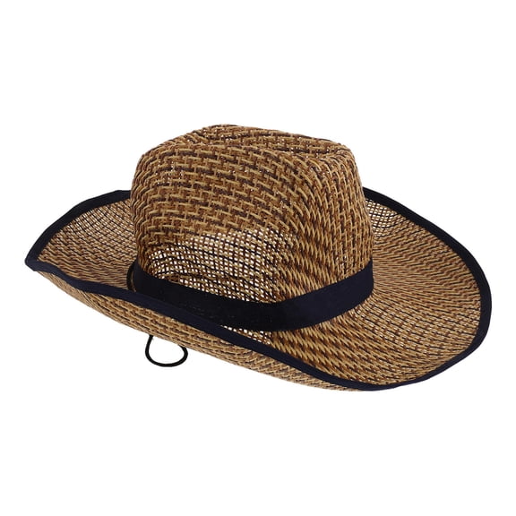 WESIEVYA Blue Straw Farmer Hat with Wide Brim for Sun Protection Outdoor Fishing Beach