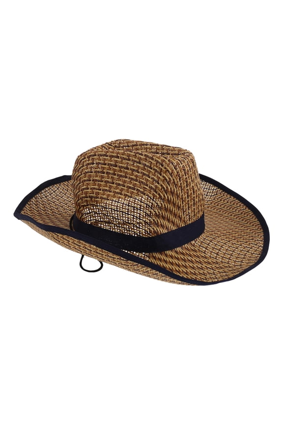 Durable Hemp Straw Cowboy Style Hat for Summer Beach and Hiking
