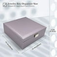 thumbnail image 2 of ProCase Jewelry Box for Women Girls Girlfriend Wife Ideal Gift, Large Leather Jewelry Organizer Storage Case with Two Layers Display for Earrings Bracelets Rings Watches -Pearlizedsilver, 2 of 7