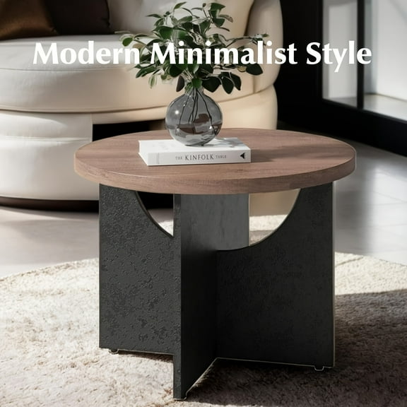 Classic Round Coffee Table Farmhouse Coffee Table Mini Center Tables for Home Living Room