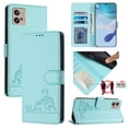 thumbnail image 2 of Motorola MOTO G32 Case ,Cat PU Leather Crossbody Lanyard Strap RFID Magnetic Wallet Compatible with Motorola MOTO G32 Cover, 2 of 5