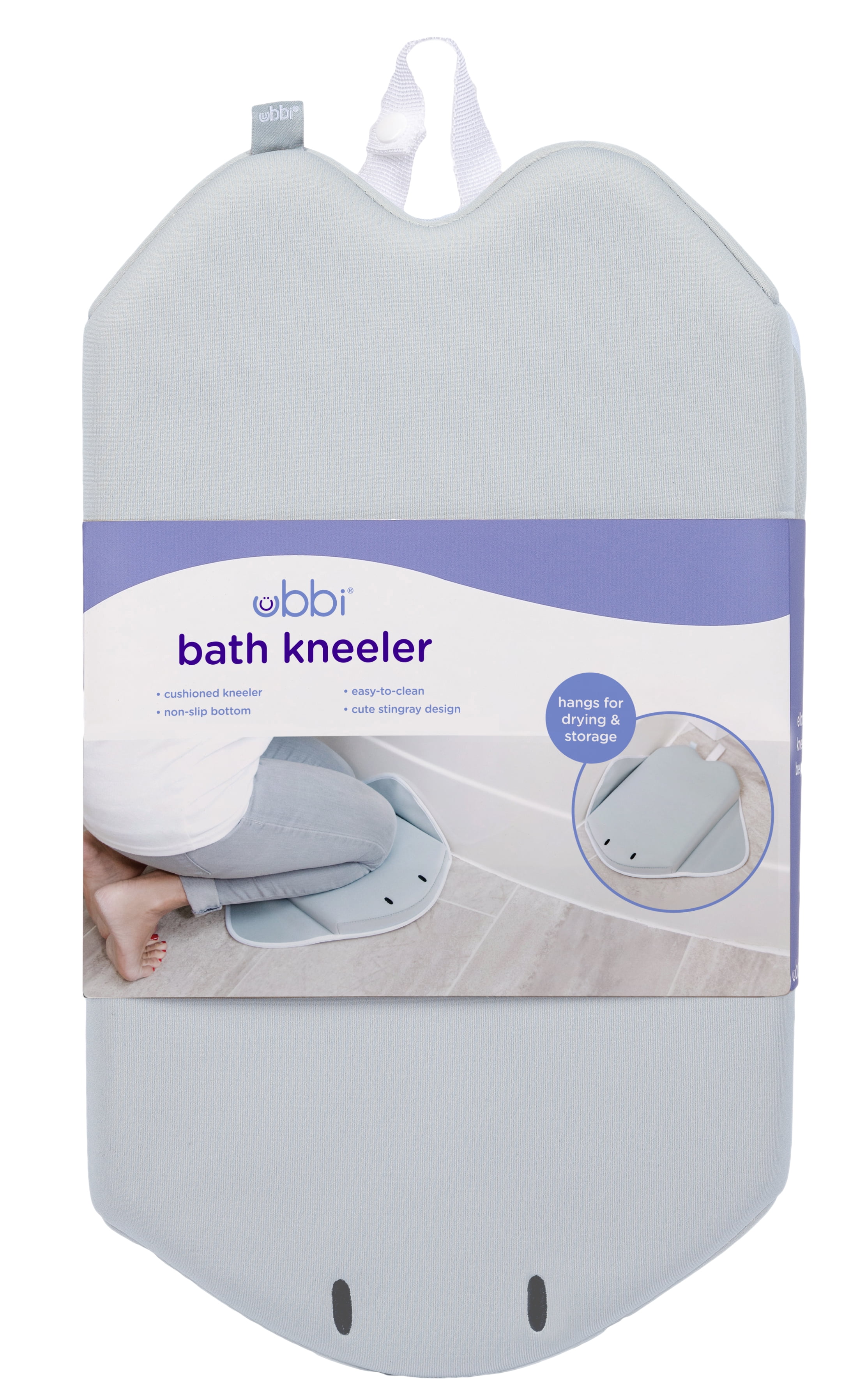 Ubbi Bath Kneeler Pad, Cushioned Comfortable Non-Slip Kneeling Pad, Bathroom, Gray, Weight 11.2 Ounces