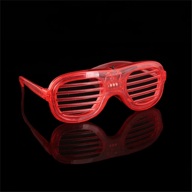 Iumwxz Flashing LED Multi Color 'Slotted Shutter' Light Up Show Party Glasses home decor Red Plastic Savings
