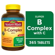 Nature Made Super B Complex with Vitamin C and Folic Acid Tablets, Dietary Supplement, 365 Count