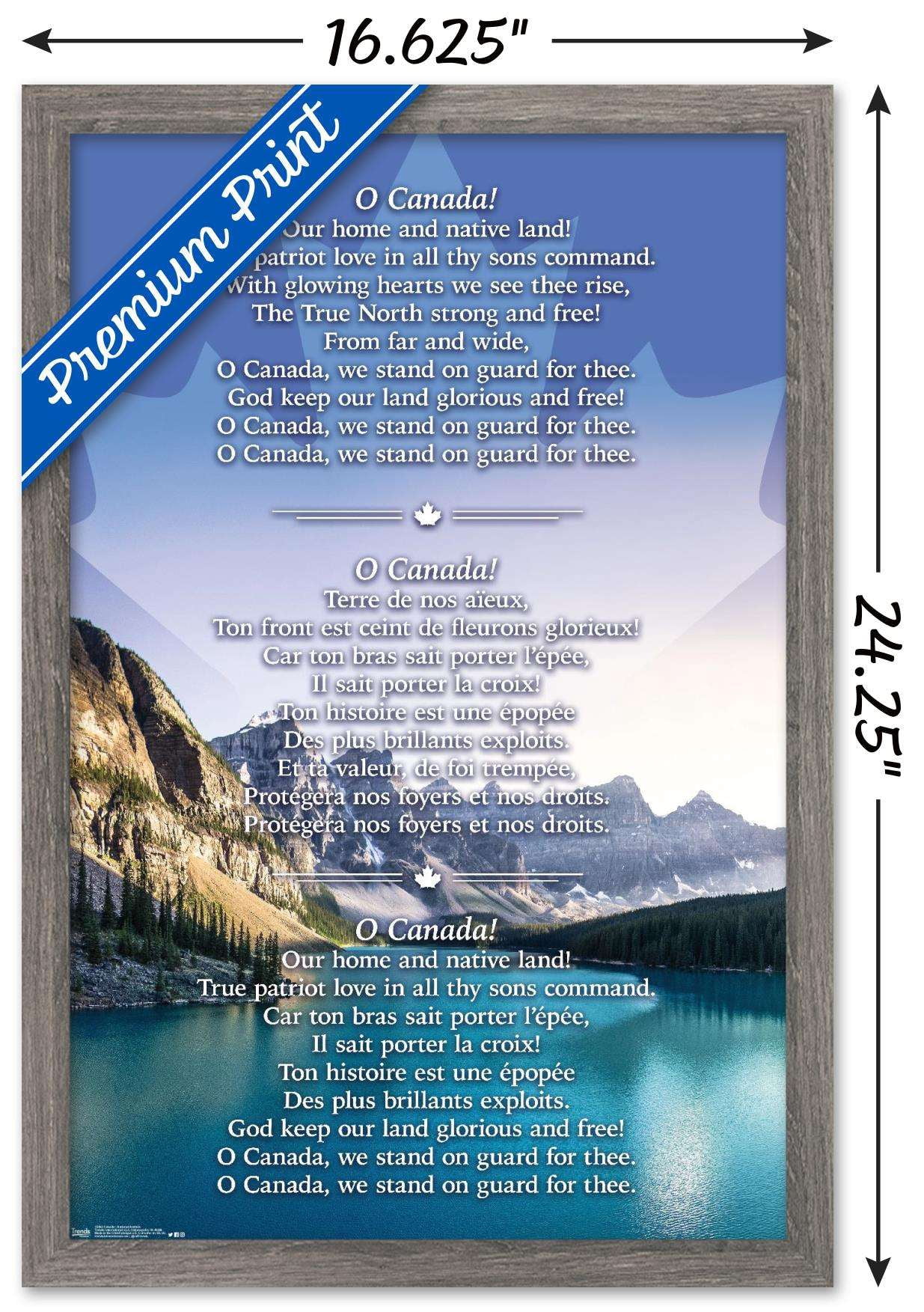 Canada - National Anthem Wall Poster, 14.725" x 22.375", Framed