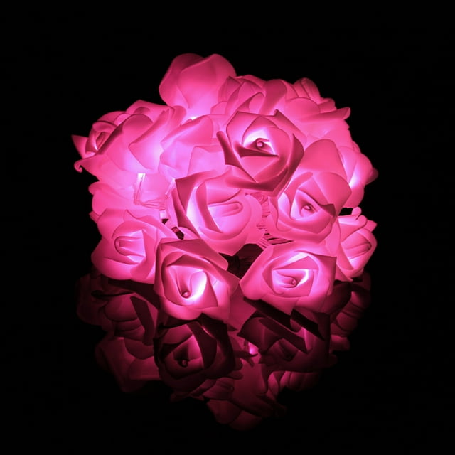 Gadvery 20LEDs Rose Flower Fairy LED String Lights for Wedding Valentine's Day Anniversary Christmas Decor
