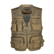 Men Vest Work Sleeveless Jacket Male Tactical Coat Summer Fishing Photographer Waistcoat Tool Many Pocket Mesh