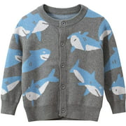 Baby Boys Kids Knit Sweater Cotton Cartoon Animal Pullover Sweatshirt