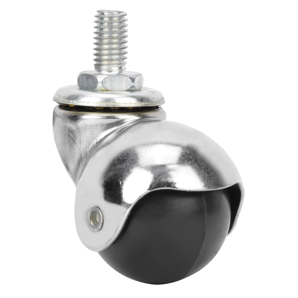 LAZIOEGR 4PCS Universal Ball Caster 1.5 Inch Light M10 Screw Rod Anti Corrosion Furniture Wheel Swivel Casters For Home Office Chairs Tables Carts 44.1 Lbs Capacity Silver