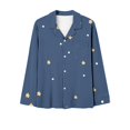 thumbnail image 4 of CALAFEBILA Women Pajamas Sets Womens Button Down Pajama Sets Sleepwear Notch Collar Star Print Tops with Pocket and Pants, 4 of 4