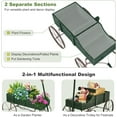 thumbnail image 5 of XPOPR Wooden Wagon Planter, 24.5” x 13.5” x 24” Decorative Garden Planter w/ 2 Planting Sections, Wheels, Handle, Small Decorated Cart, Flower Planter Box for Indoor Outdoor Patio., 5 of 10