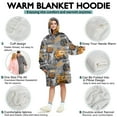thumbnail image 5 of Gray Background Basketball Elements Pattern Wearable Oversized Blanket,Wearable Blanket Hoodie for Adults,Cozy Hooded Blankets with Super Pockets,Super Warm Fuzzy Pullover for Women & Men, 5 of 6