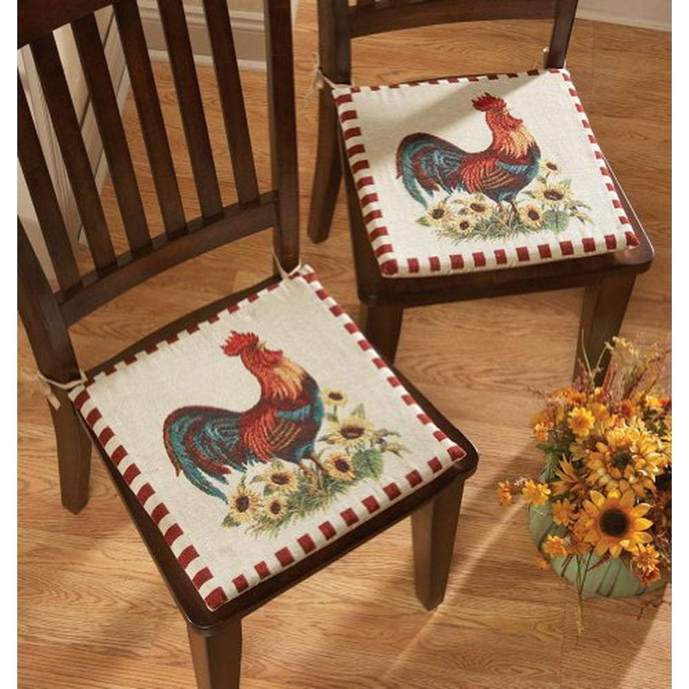 Rooster Decor Chair Pad Cushions