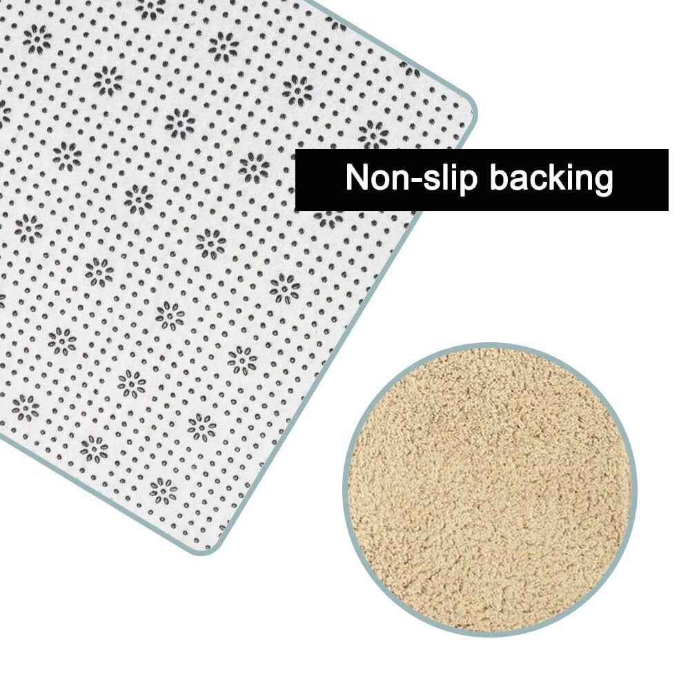 L-Shaped Bath Mat, Corner Bath Mat, Washable Carpet,Water Absorbent Soft Bath Rug, Non-Slip Floor Mats for Bathroom Bedroom Kitchen Living Room