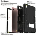 thumbnail image 4 of Galaxy Tab A8 10.5" Case SM-X200 X205 X207, Heavy Duty Protection Hybrid Rugged Shockproof Proof Full Protective Bumper Kickstand Kids Cover for Sasmung Galaxy Tab A8 10.5 Inch 2022,  Black, 4 of 6