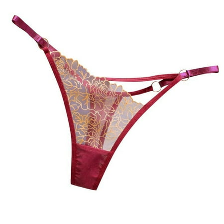 Xiaoxatg Sexy Panties for Women Womens Waist Hollowed Out With Exquisite Embroidery And Adjustable Waistband Tempting Hot And Fashionable Underwear Bra And Underwear Set plus Size