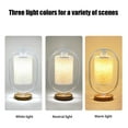 thumbnail image 4 of Tunhigl Wooden 3-Way Dimmable Table Lamp with Linen Shade - Bedside Light for Bedroom, Office, Dorm Room Lighting White, 4 of 9