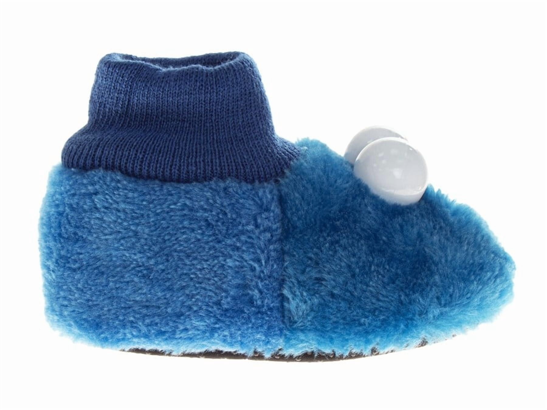 Sesame Street Kids Curious Cookie Monster Dual Sizes Slippers. (Toddler Little Kids)Blue, Size: 7-8