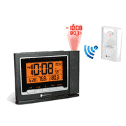 Ambient Weather RC-8365 Clearview Projection Clock with Indoor Outdoor Temperature and Radio Controlled Time