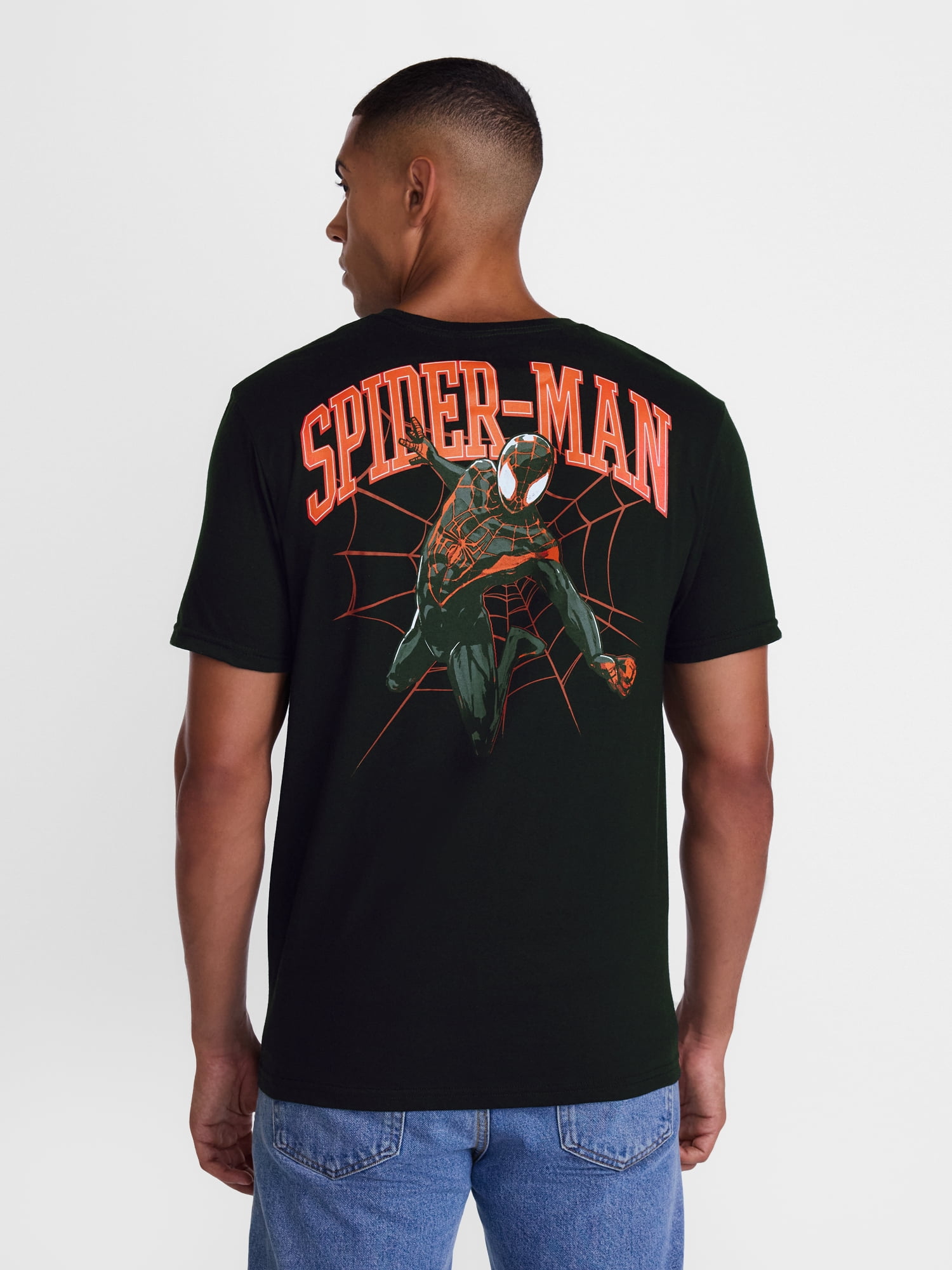 Marvel's Spider-Man Men's and Big Men's Front Back Graphic Cotton Tee, Sizes S-3XL