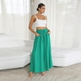 thumbnail image 6 of FJUCHAI Women's Solid Wide Leg Pants Summer Elastic Waistband Flowy Trousers High Waist Long Skirt Pants S-2XL, 6 of 8