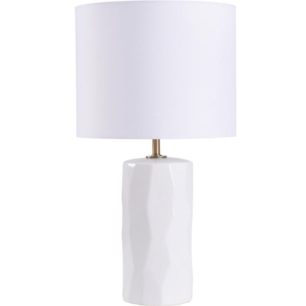 Mainstays White Ceramic Table Lamp 17, White Ceramic Cylinder Table Lamp