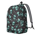 thumbnail image 2 of Alien and Star Black Pattern Backpack for School, Cute School Bag with Adjustable Shoulder Straps and Padded Back, 15.7"x11.8"x5.5", 2 of 5