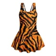 thumbnail image 3 of Xoenoiee Tiger Skin Print Girls One Piece Swimsuit Swimwear with Skirt Sleeveless Swimsuits Swim Dress Quick Dry Bathing Suits for Beach, Size 3-4 Years, 3 of 7