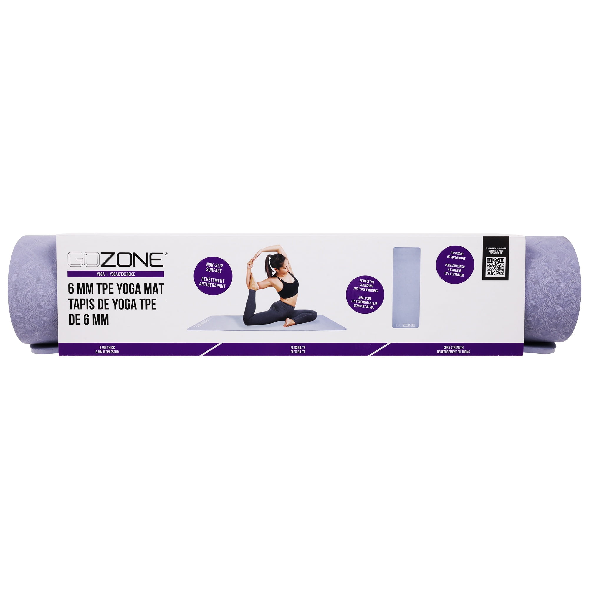 Tapis de Yoga TPE de 6mm, Lilas