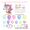 thumbnail image 2 of Kit De Decoraciones Para Unicornio Fiesta Cumpleaños 147pcs, Rosa/Blanco, 2 of 5