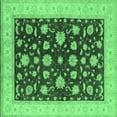 thumbnail image 1 of Ahgly Company Indoor Square Oriental Emerald Green Industrial Area Rugs, 8' Square, 1 of 4